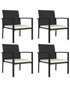 Cadeiras de jantar para jardim 4 pcs vime pe preto