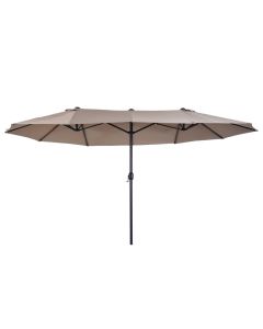 Chapéu de sol duplo 455x265x238 cm aço e poliéster color marrón Outsunny