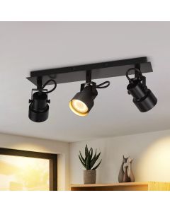 Nettlife luminária de teto negro gu10 42x7