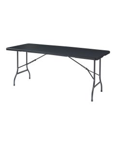 Mesa de exterior dobrável mark metal/plástico 180x75x72cm - rattan preto