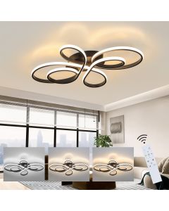 Nettlife preto LED plafon regulável 80 cm sala de estar 78w quarto moderno