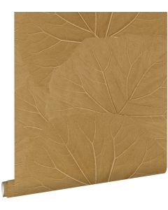 Estahome papel de parede folhas mostarda 53 cm x 10.05 m