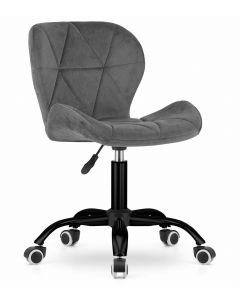 Valora cadeira noto veludo cinza escuro ergonômica escritório