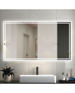 Espelho de casa de banho LED 120×70cm＋bluetooth＋anti-embaciamento