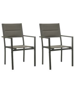 Cadeiras de jardim 2 pcs textilene e aço cinzento/antracite