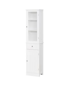 Armário alto para casa de banho 40x27x171,5cm mdf e acrílico color blanco