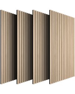 4 painéis de parede madeira mdf fonoabsorbentes carvalho claro