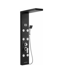 Paineis de chuveiro hidromassagem - auralum - preto - tela lcd - aço inoxid