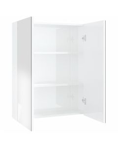 vidaXL armário com espelho para banheiro mdf branco brilhante 60x15x75 cm