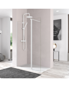 Porta basculante do biombo do duche pivotante 70cm + 40cm branco transp