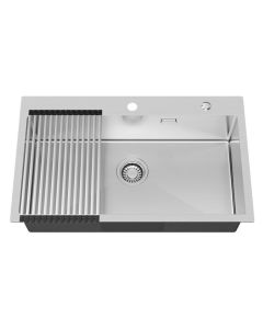 Pia de cozinha - cecipa max - 75x45cm - aço inoxidável escovado - escorredo