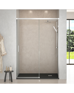 Ecrã de chuveiro frontal deslizante 140cm(adaptável 134-139cm) cromo brilho
