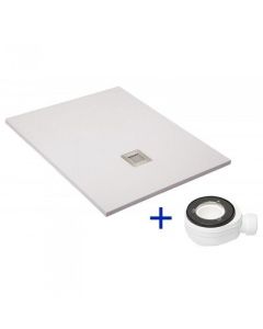 Base de duche de resina 70x140 branco  antiderrapante+valvula+grelha