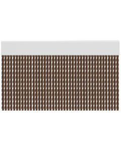 Tubo de cortina de porta PVC marrom / 120 x 220