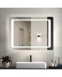 Espelho de casa de banho LED 80×60cm + anti-embaciamento