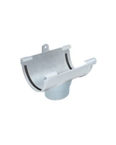 Descida para caleira em PVC curvo cinzento 125 mm