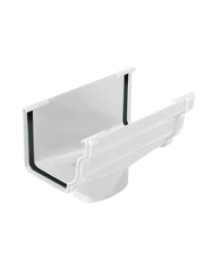 Descida para caleira de cornija de PVC branco