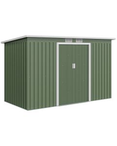 Abrigo de jardim 280x130x172cm aço galvanizado e pp color verde Outsunny
