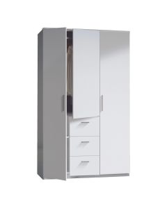Roupeiro Branco 3 Portas 3  Gavetas