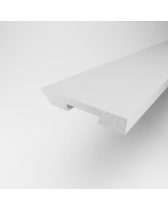 Rodap&eacute; poliestireno branco resistente &agrave; &aacute;gua passa-cabos 225x10x1,5cm 