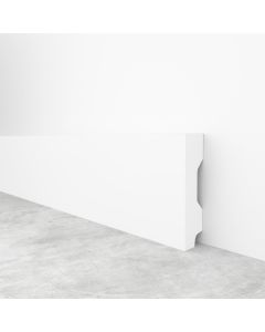 Rodapé poliestireno branco resistente à água passa-cabos 225x5cm 