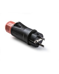 Ficha 2P+T 16A-250V preta com prensa-cabo IP54