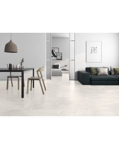 Pavimento porcel&acirc;nico retificado grande formato m&aacute;rmore branco mate 60x120cm C2 Zicatela