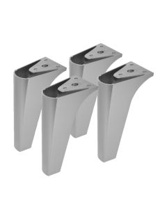 Kit de 4 pés com acabamento cromado
