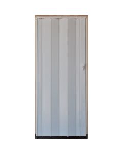 Porta de interior fole PVC 203x86cm imitação madeira branca