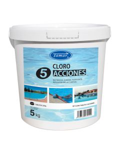 Cloro para piscina 5 ações tabletes 200g 5kg Tamar