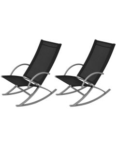 Cadeiras de baloiço jardim 2 pcs aço e textilene preto
