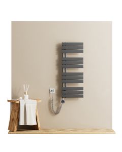 Emke toalheiro elétrico 1041x400 mm cinza antracite 400w Wi-Fi ipx4