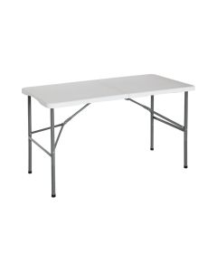 Mesa dobrável 122cm retangular branco restauração 7house