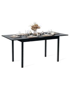 Meubles cosy - mesa de jantar - mdf preta extensível - 120/160x80x75 cm