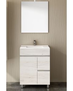 Móvel de banho isquia com lavatório y espelho nordic branco 60x35cm