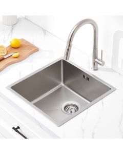 Pia de cozinha - aço inox - 44x44x20cm - 1 cuba - sistema de drenagem - ant