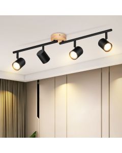 Nettlife luminária de teto negro gu10 72.5x9