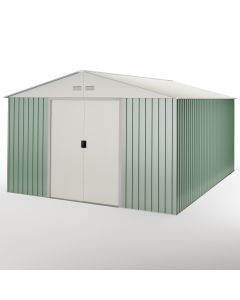 Abrigo de jardim 15,5m2 Wasabi - porta de correr larga - verde bege