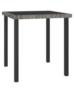 Mesa de jantar para jardim 70x70x73 cm vime pe cinzento