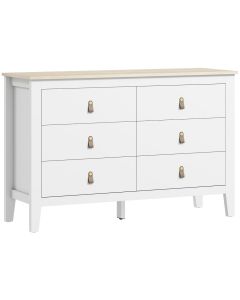 Cómoda com 6 gaveta 120x40x78 cm color blanco Homcom