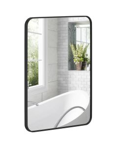 Espelho casa de banho 60x2,5x80 cm vidro e metal Homcom
