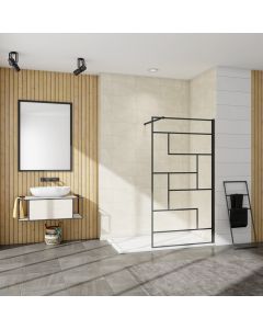 Painel de duche serigrafada,vidro easyclean 8mm,barra 73-120cm,120x200cm