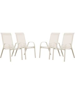 Poltrona de jardim textilene "cordoba" - fénix - crua - kit de 4
