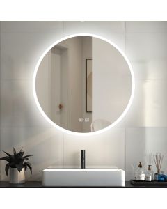 Espelho de casa de banho LED de 80 cm + anti-embaciamento
