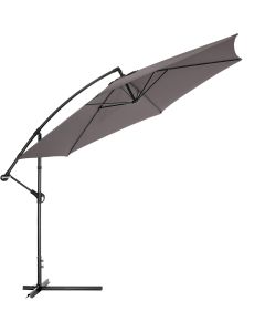 Tectake chapeu sol metal, poliester, protecao uva, capa protetora, cinzento
