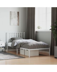 Cama com cabeceira 90x190 cm metal branco