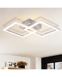 Nettlife quadrado LED luz de teto prata moderna quarto luz de teto 24w