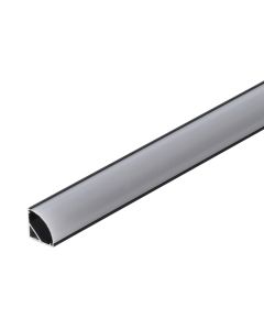 Perfil de alumínio preto para cantos de instalação de fita LED - difusor