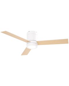 Ventoinha de teto ø112x25cm metal, mdf e vidro color blanco Homcom