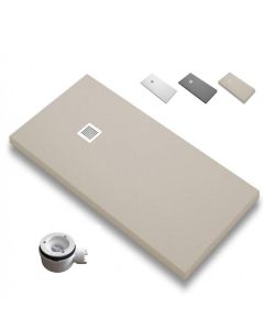 Plato de Ducha RESINA Dacota | CREME  【80x80】 quadro| Válvula